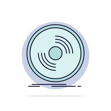 Disk, dj, fonograf, kayıt, vinil Düz Renk Simge Vektör