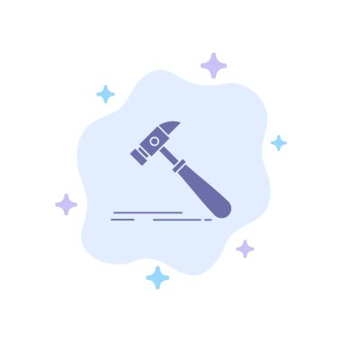 Çekiç, İnşaat, Araç, Güçlü, Marangoz Mavi Simge Abstr üzerinde