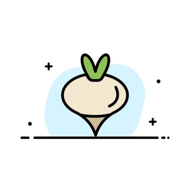 Gıda, Şalgam, Sebze, Bahar İş Düz Hat Dolgulu Simge 