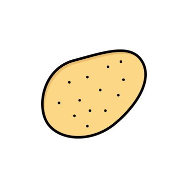 Patates, Gıda, Düz Renk Simgesi. Vektör simgesi afiş Şablonu