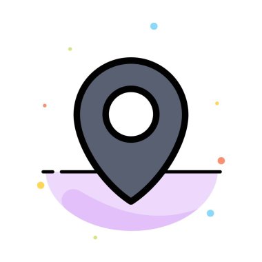 Lo0cation, Harita, Pin Soyut Düz Renk Simgesi Şablonu