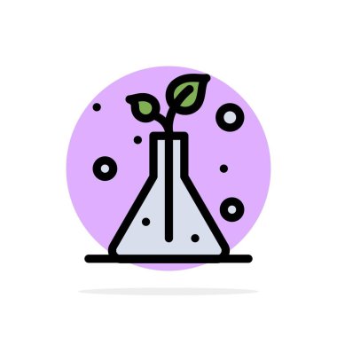 Bilim, Flask, ağaçlar soyut daire arka plan düz renk simgesi