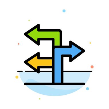 Ok, Yön, Navigasyon Soyut Düz Renk Simgesi Şablonu