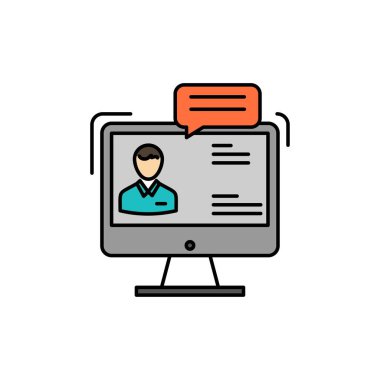 Sohbet, İş, Danışmanlık, İletişim, Toplantı, Online Düz Renk 