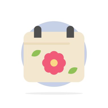 Takvim, çiçek, tarih, bahar soyut daire arka plan düz c