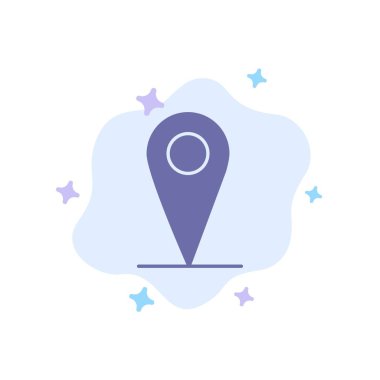 Konum , Harita, Soyut Bulut Arka Planda Mavi Simgeyi İkile