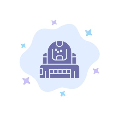 Astronot, Kozmonot, Kaşif, Kask, Koruma Mavi Simge 