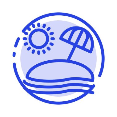 Web mavi noktalı çizgi çizgisi simgesi