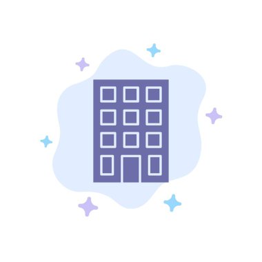 Bina, Binalar, Soyut Bulut Ba Üzerinde İnşaat Mavi Simge