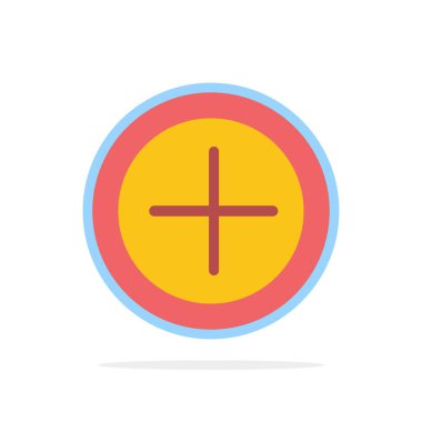 Arayüz, Plus, Kullanıcı Soyut Daire Arka Plan Düz renk Simgesi