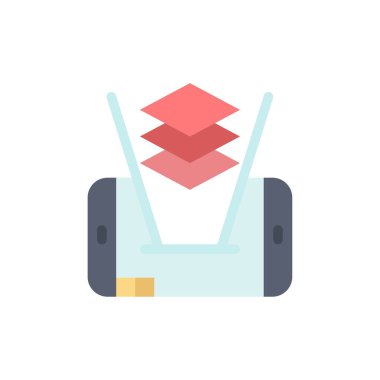 Mobil, Hücre, Teknoloji Düz Renk Simgesi. Vektör simgesi afiş Te