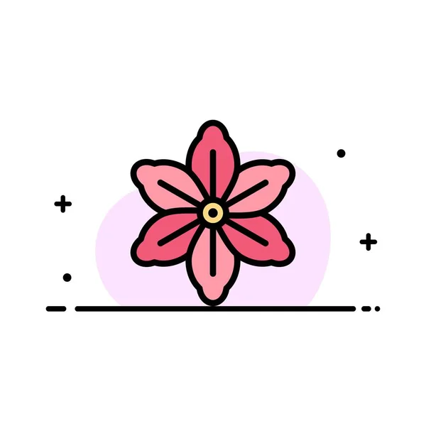 Flor, Floral, Natureza, Primavera Business Flat Line Icon V — Vetor de Stock