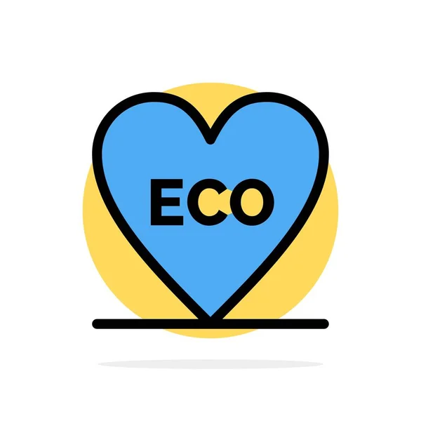 에코, 심장, 사랑, 환경 추상 원 배경 플랫 — 스톡 벡터