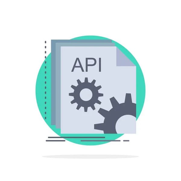 Api, aplicación, codificación, desarrollador, software Flat Color Icon Vector — Vector de stock