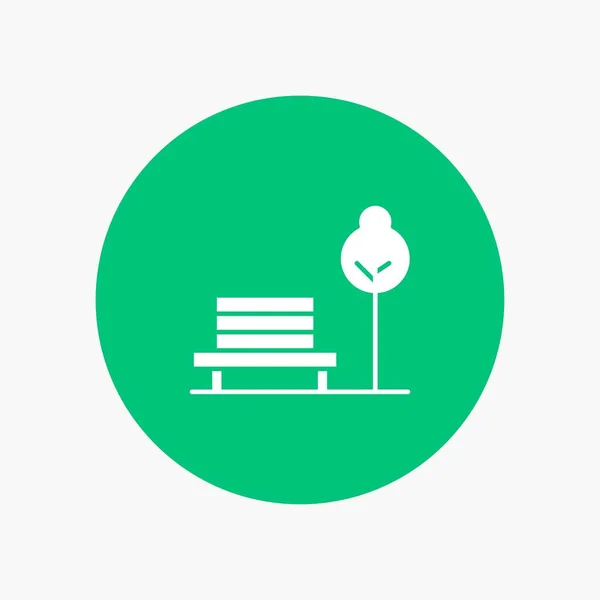 Lavička, židle, Park, bílá ikona glyfu — Stockový vektor