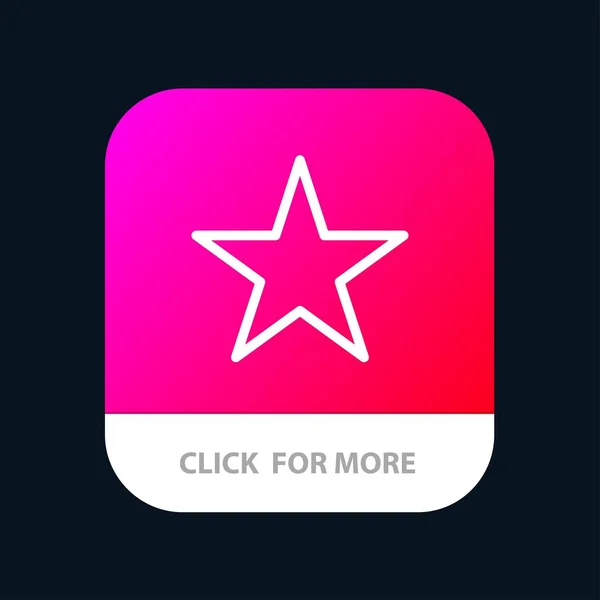 Marcador, Estrella, Botón de aplicación móvil de medios. Línea de Android e IOS Ve — Vector de stock