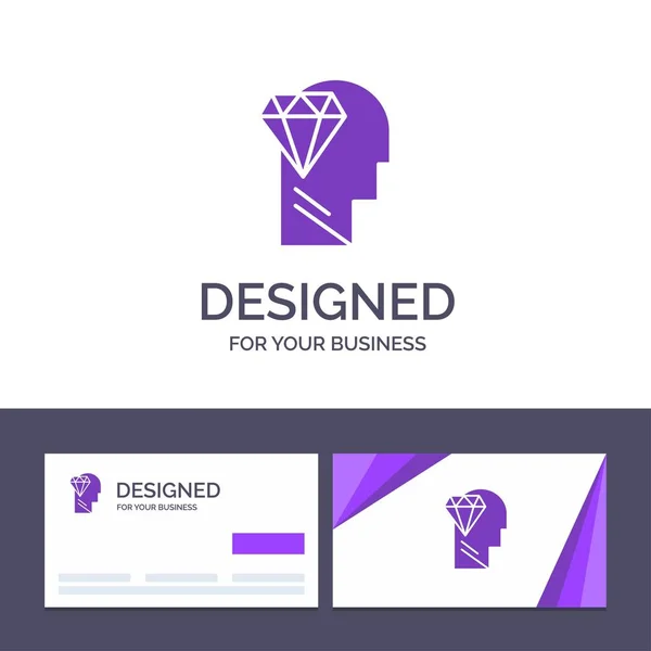 Kreative Visitenkarte und Logo-Vorlage Geist, Perfektion, Diamant — Stockvektor