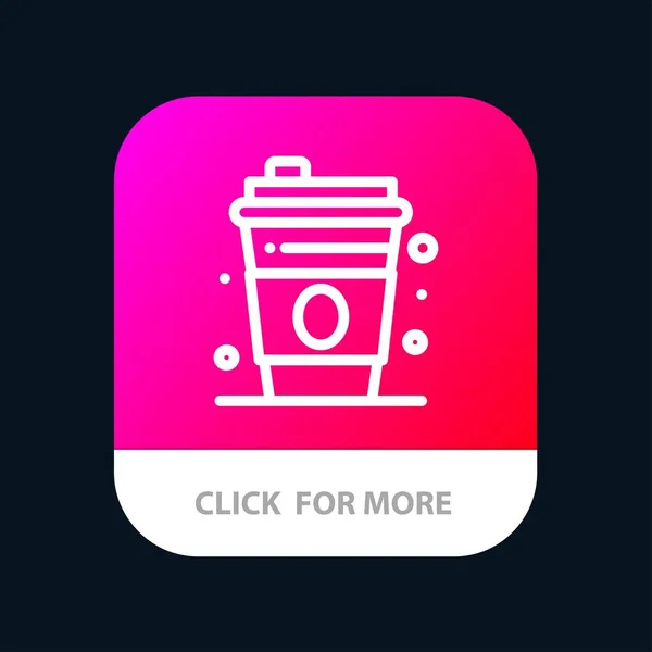 Кнопка Glass, Drink, Canada Mobile App Android и IOS Line Ver — стоковый вектор
