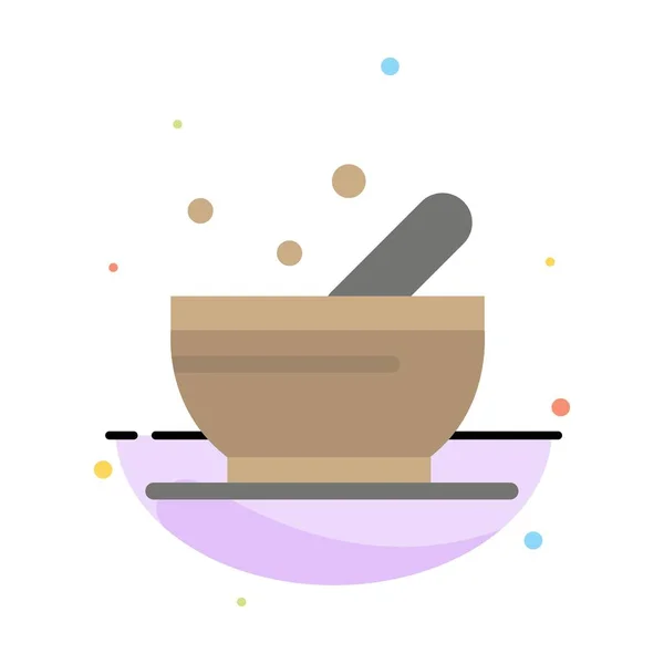 Bowl, soep, wetenschap abstracte platte kleur pictogram sjabloon — Stockvector
