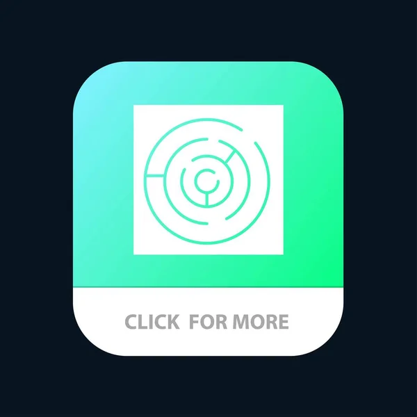Cercle, labyrinthe de cercle, labyrinthe, bouton d'application mobile labyrinthe. Android — Image vectorielle