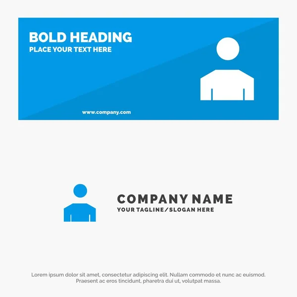 Avatar, Homme, Personnes, Profil SOlid Icon Website Banner and Busi — Image vectorielle