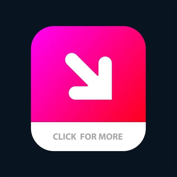 Flecha, abajo, botón derecho de la aplicación móvil. Android y IOS Glyph Vers — Vector de stock