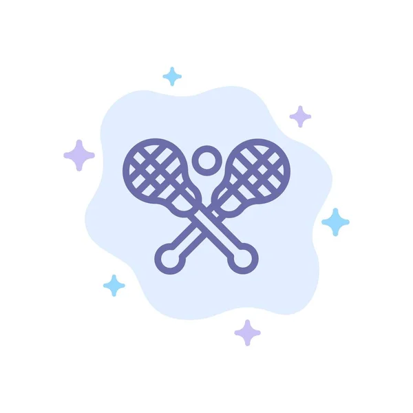 Crosse, Lacrosse, Stick, Sticks Icono azul en la nube abstracta Volver — Vector de stock