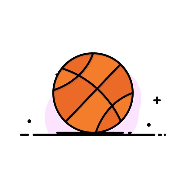 Ballon, sport, jeu, éducation Business Flat Line Filled Icon Ve — Image vectorielle