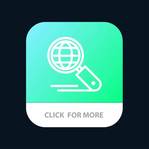 Globus, Internet, Suche, seo mobile App-Taste. Android und iOS — Stockvektor
