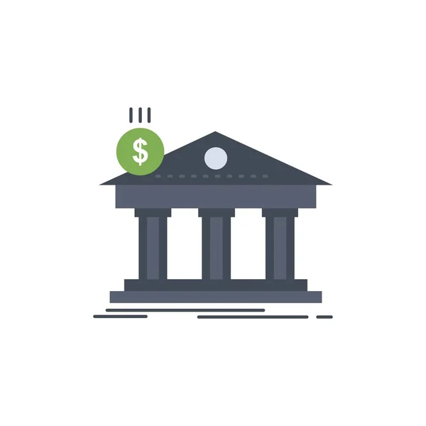 Architektura, Bank, bankowość, budynek, Federalny płaski kolor ikona V — Wektor stockowy