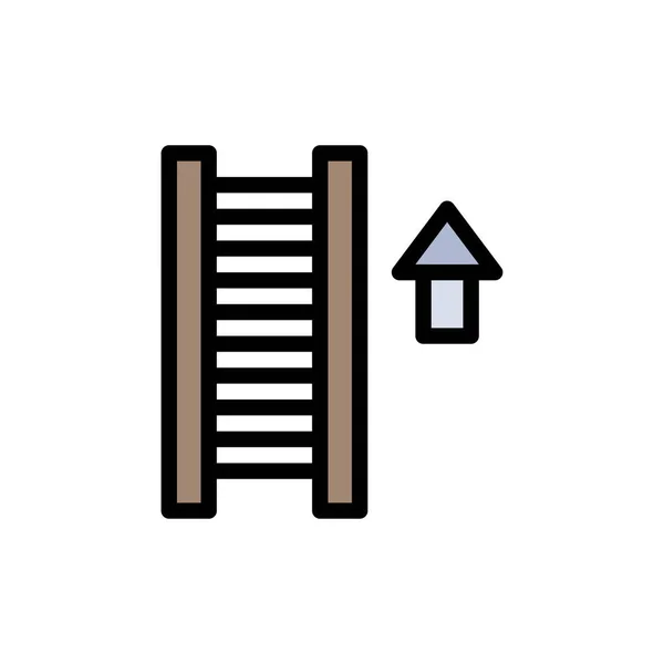 Escalera, Escalera, Escalera, Flecha Icono de color plano. Icono del vector ba — Vector de stock