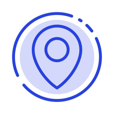 Lo0cation, Harita, Pin Mavi Noktalı Çizgi Simgesi