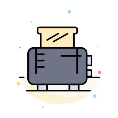 Elektrik, Ev, Makine, Tost Makinesi Soyut Düz Renk Simge Templa