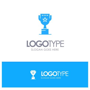 Ödül, top, pozisyon, ödül mavi katı logo genel için yer