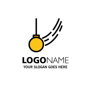 Sarkaç, Salıncak, Bağlı, Top, Hareket İş Logo Şablonu. Düz