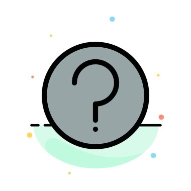 Temel, Yardım, Ui, İşaretle Soyut Düz Renk Simgesi Şablonu