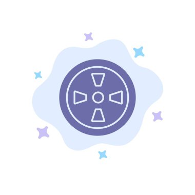 Fan, Türbin, Soyut Bulut Arka Plan Üzerinde Rüzgar Mavisi Simgesi