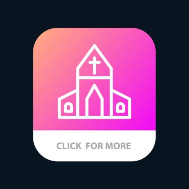 Kilise, Ev, Paskalya, Cross Mobil Uygulama Düğmesi. Android ve Ios 