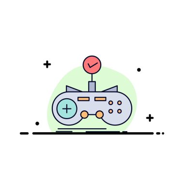 Kontrol, denetleyici, oyun, gamepad, oyun düz renk simge vektör