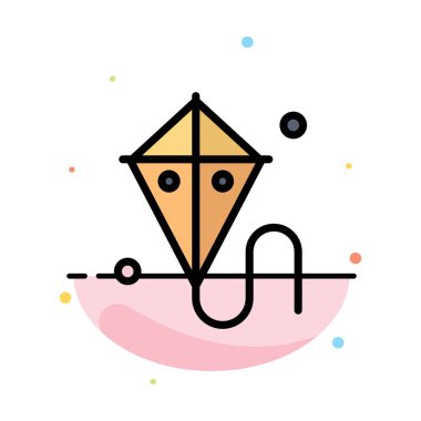 Paskalya, Uçurtma, Bahar, Madrigal Soyut Düz Renk Simge Şablonu