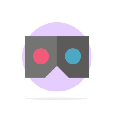 3d, Gözlük, Vr, Film Soyut Daire Arka Plan Düz renk Ico