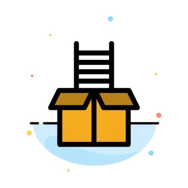 Kutu, Hediye, Başarı, Tırmanma Soyut Düz Renk Simgesi Şablonu