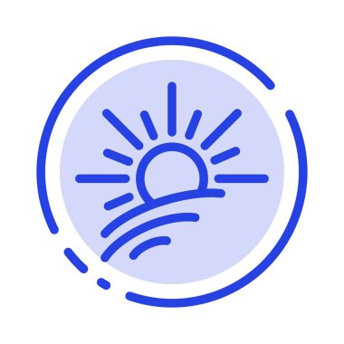 Parlaklık, Işık, Güneş, Bahar Mavisi Noktalı Çizgi Simgesi