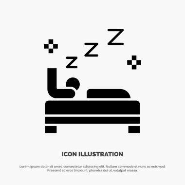 Yatak, Yatak Odası, Temiz, Temizlik katı Glyph Icon vektör