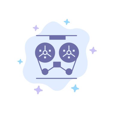 Ses, Çalar, Kayıt, Kaydedici, Reel Mavi Simge Soyut Clou üzerinde