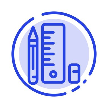 Eğitim, Kalem, Kalem, Mavi Noktalı Satır Simgesi