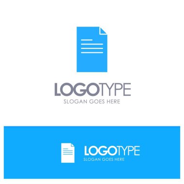 Dosya, Metin, Veri, Dosya mavi katı logo sloganı için yer ile