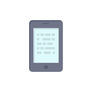 Mobil, Okuma, Veri, Güvenli, E öğrenme Düz Renk Simgesi. Vektör 