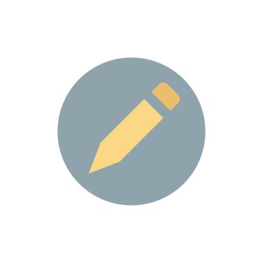 Temel, kalem, metin düz renk simgesi. Vektör simgesi Banner templat