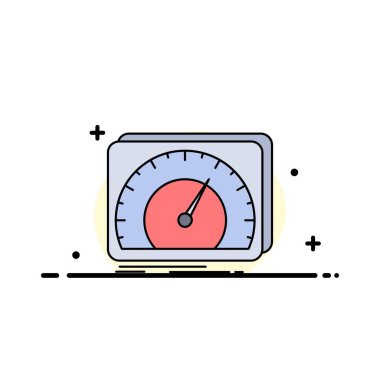 pano, cihaz, hız, test, internet Düz Renk Simge Vektör